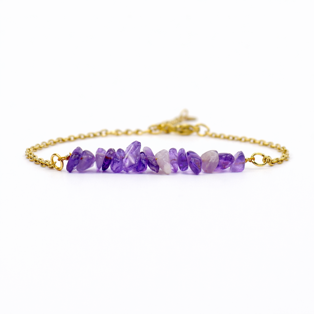 Armband amethist goud
