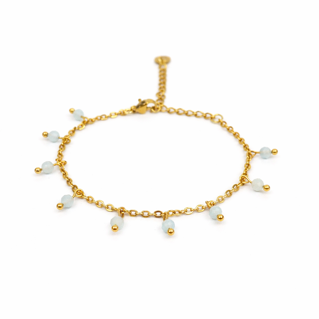Bracelet aquamarine gold