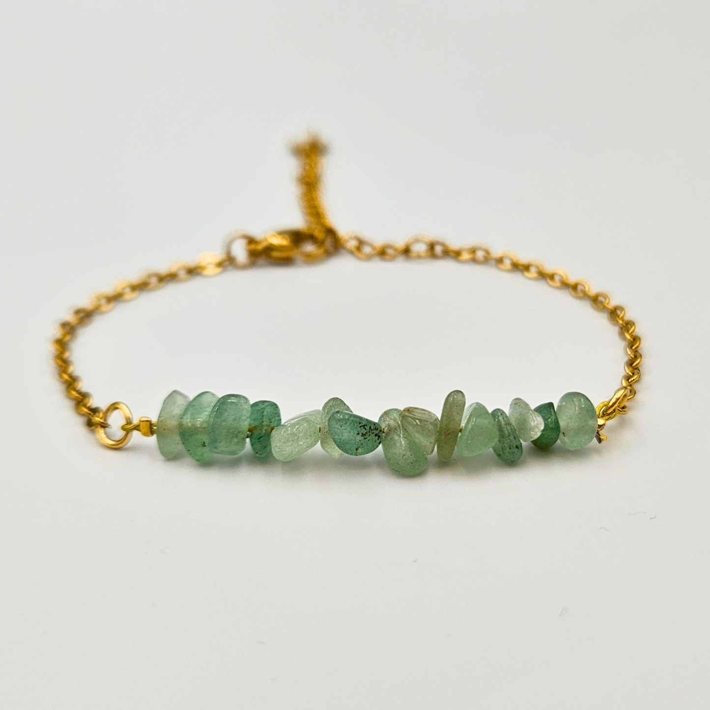 Armband van goldplated stainless steel met aventurijn split