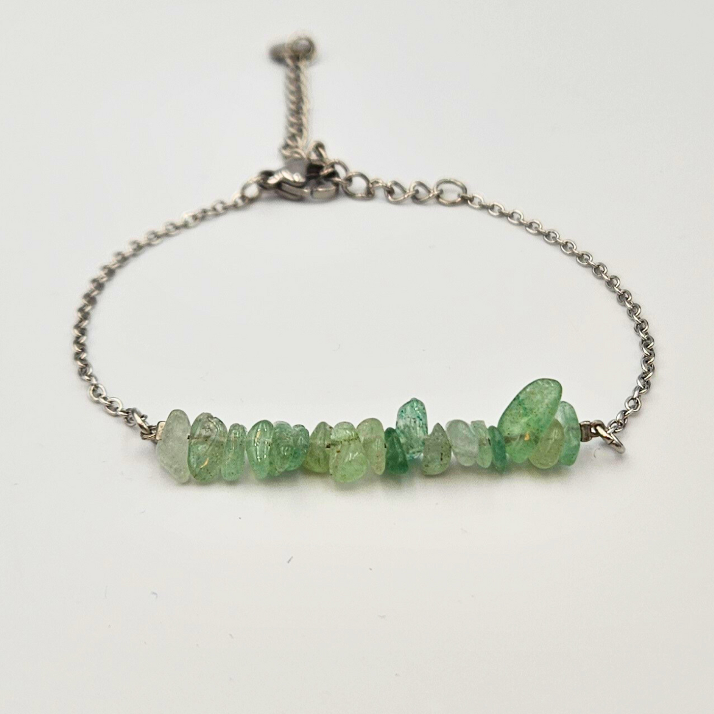 Armband gemaakt van stainless steel met aventurijn split