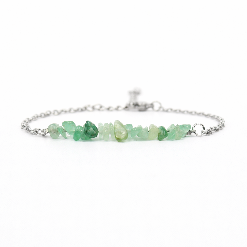 Armband gemaakt van stainless steel met aventurijn split