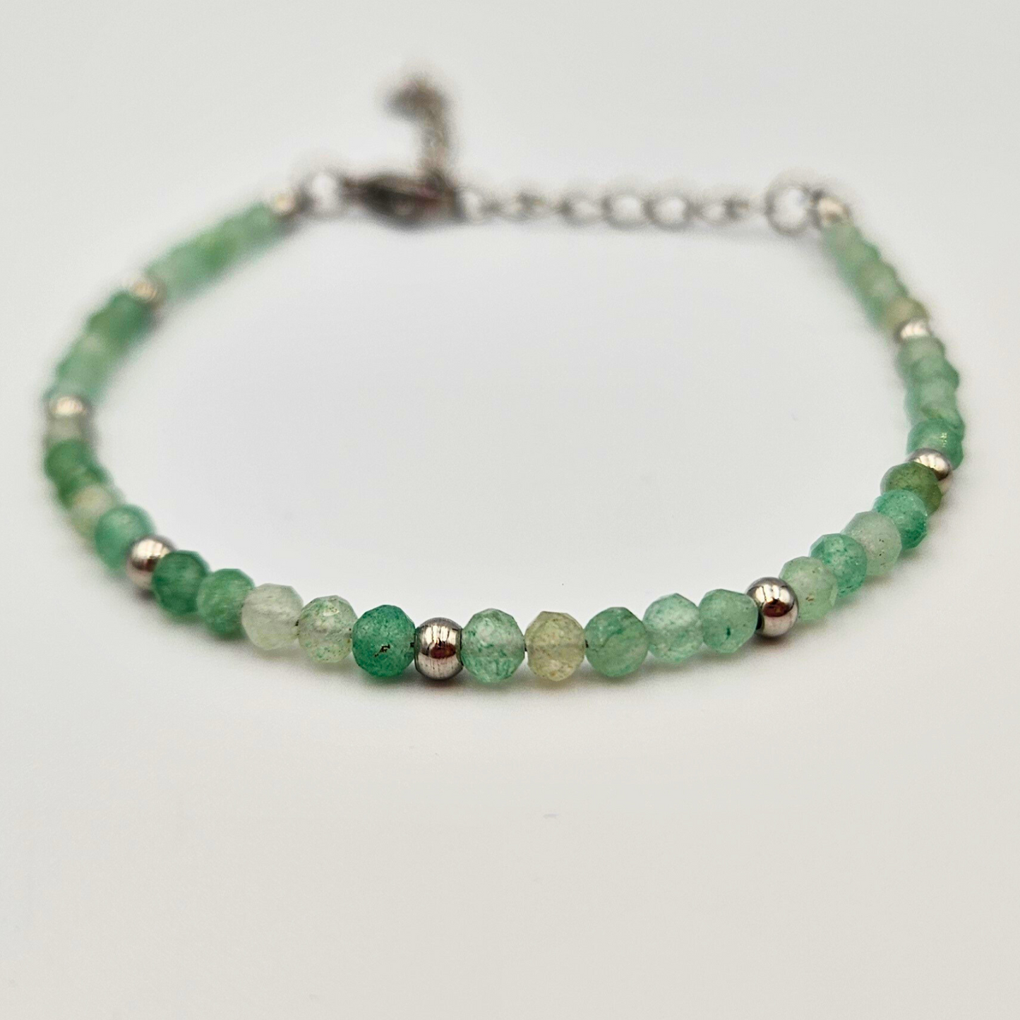 Armband gemaakt van stainless steel met facetgeslepen aventurijn