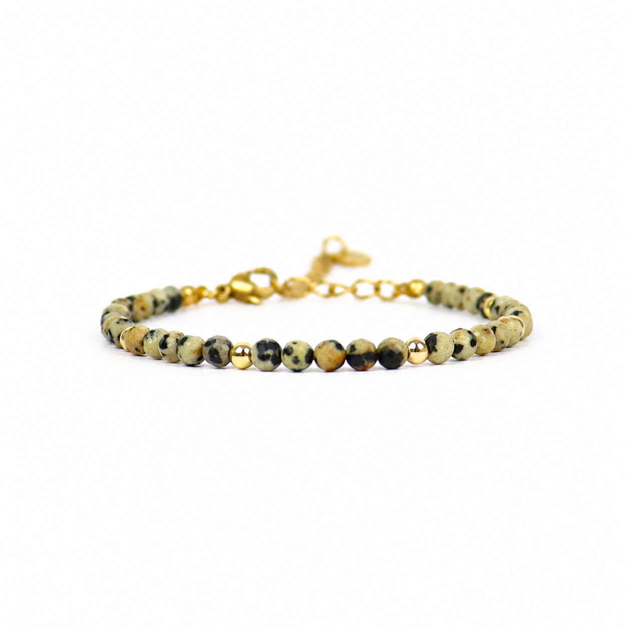 Dalmatian Jasper Bracelet Gold
