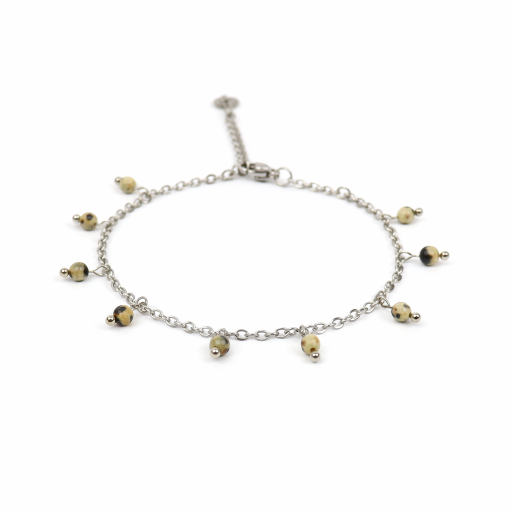 Dalmatian Jasper Bracelet Silver