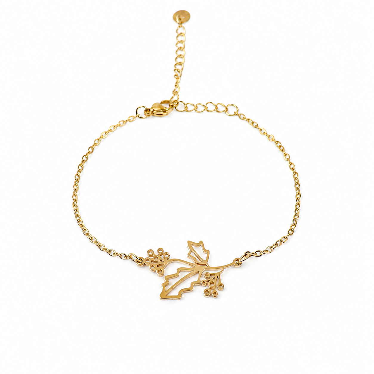 Bracelet birth flower December gold