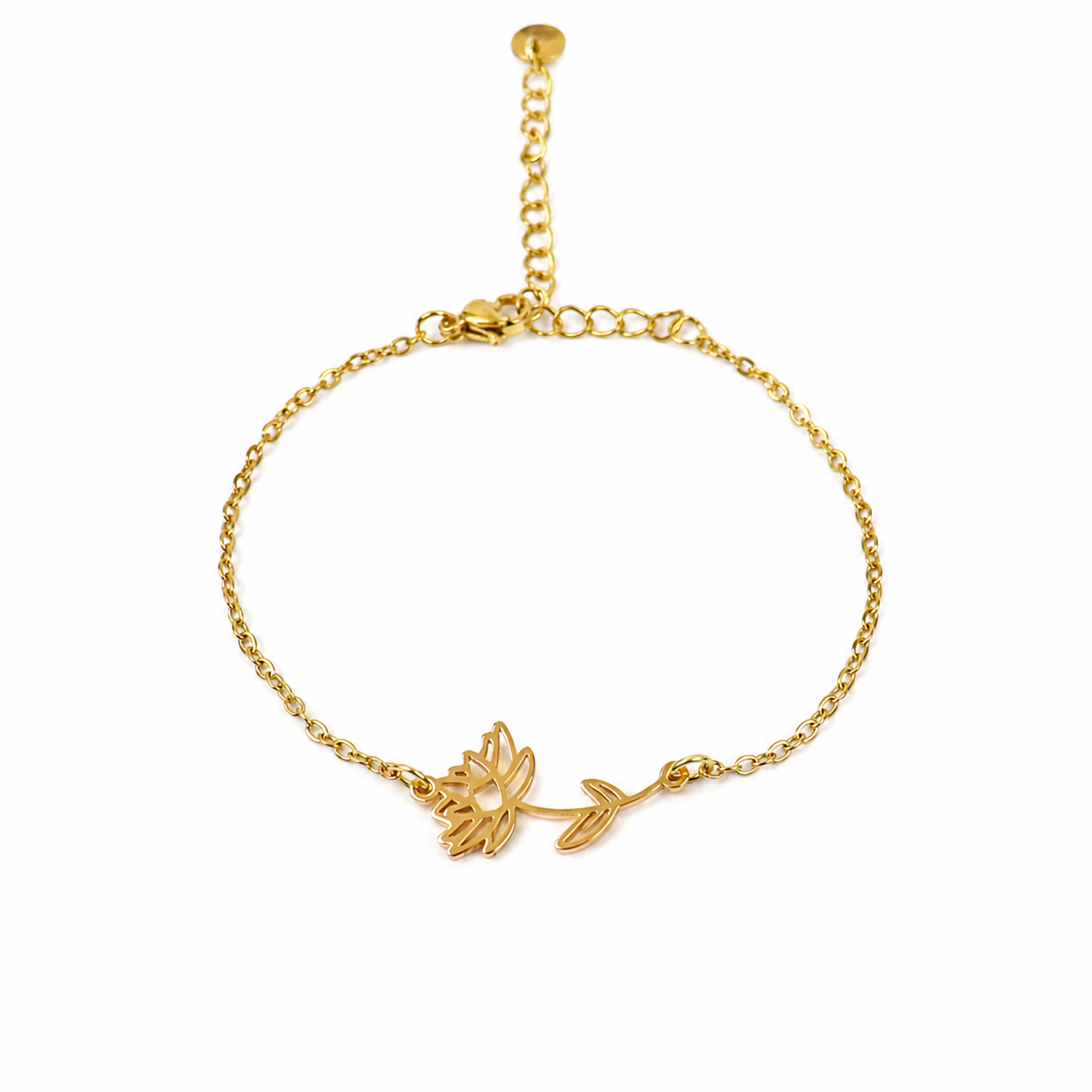 Bracelet birth flower july gold