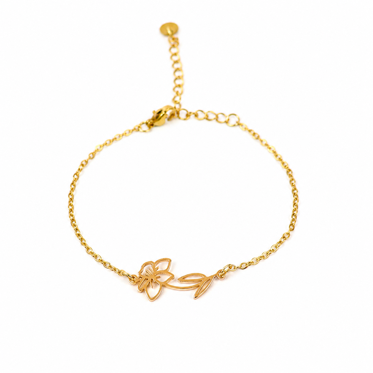 Bracelet birth flower March gold