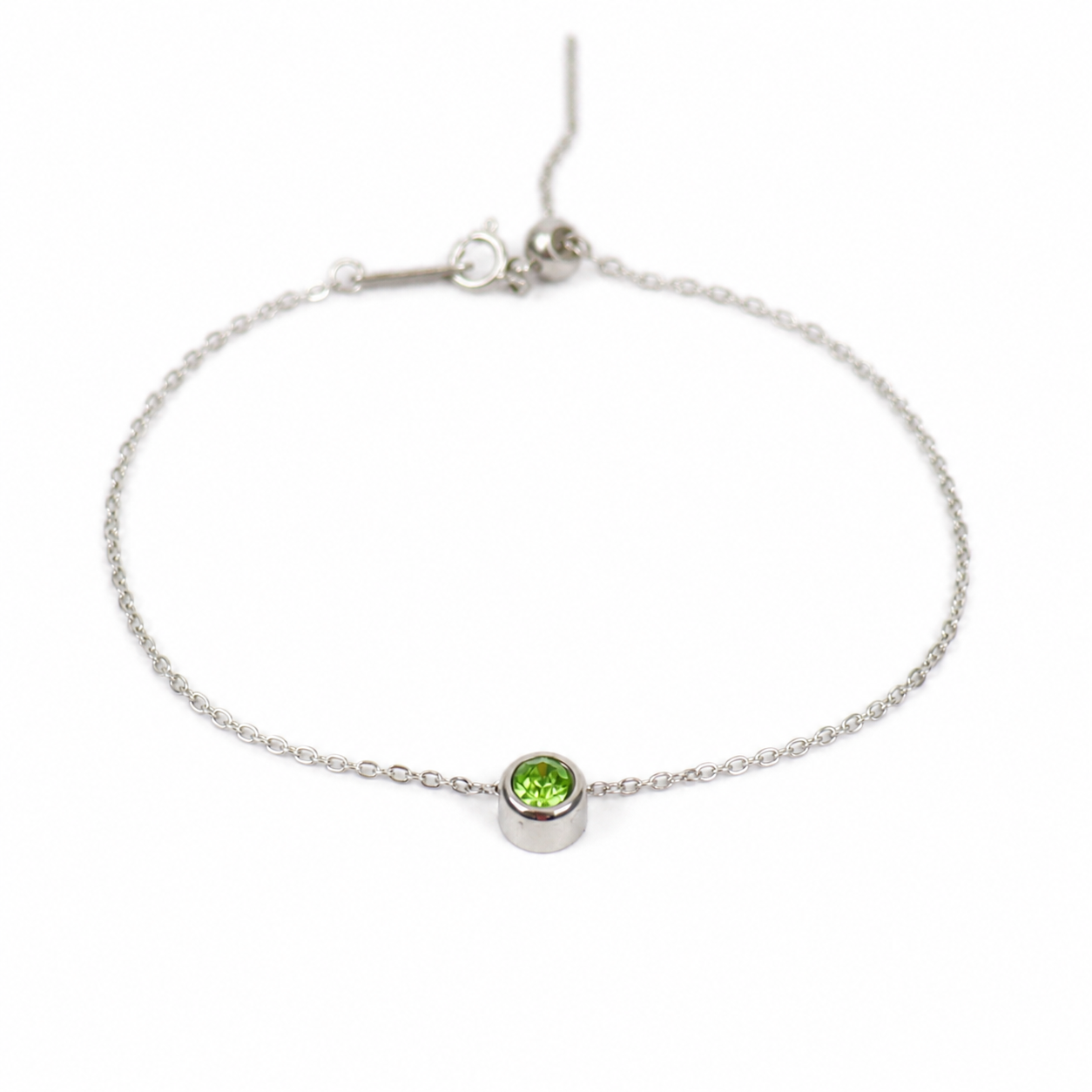 Armband geboortesteen augustus zilver
