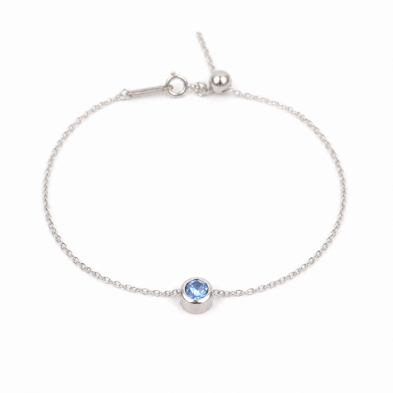 March birthstone bracelet silver