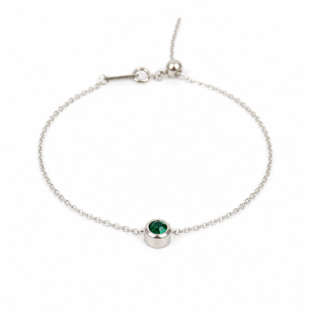 May birthstone bracelet silver