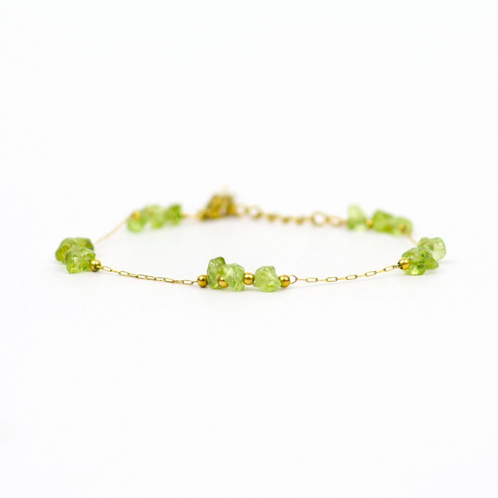 Peridot gold bracelet