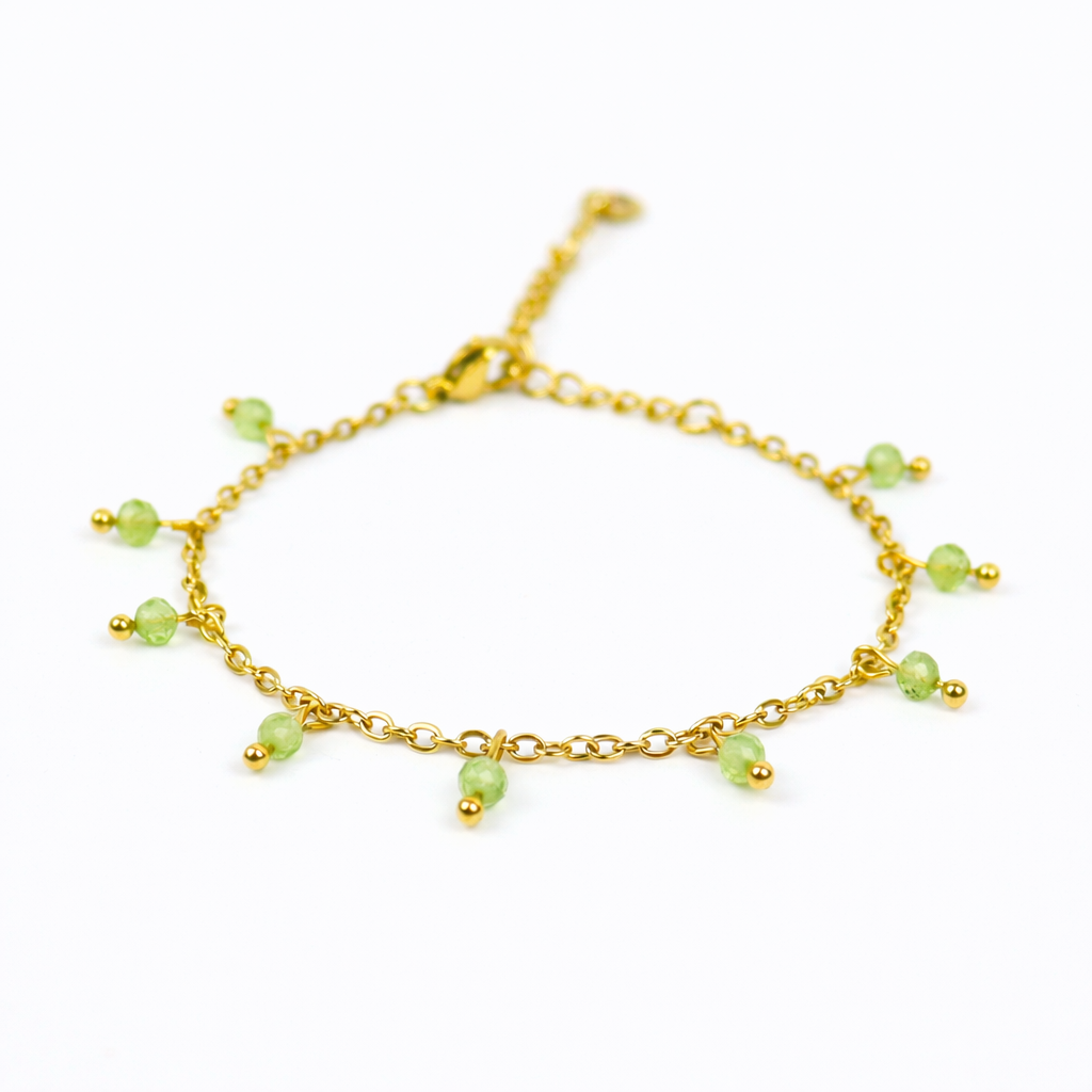 Peridot gold bracelet