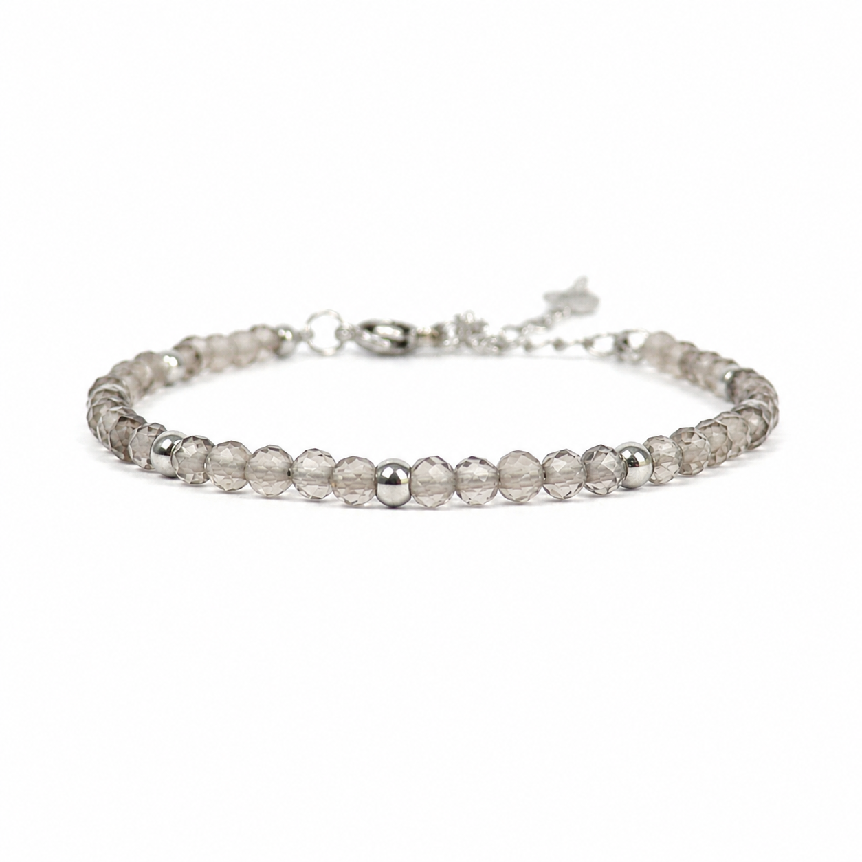 Silver smoky quartz bracelet