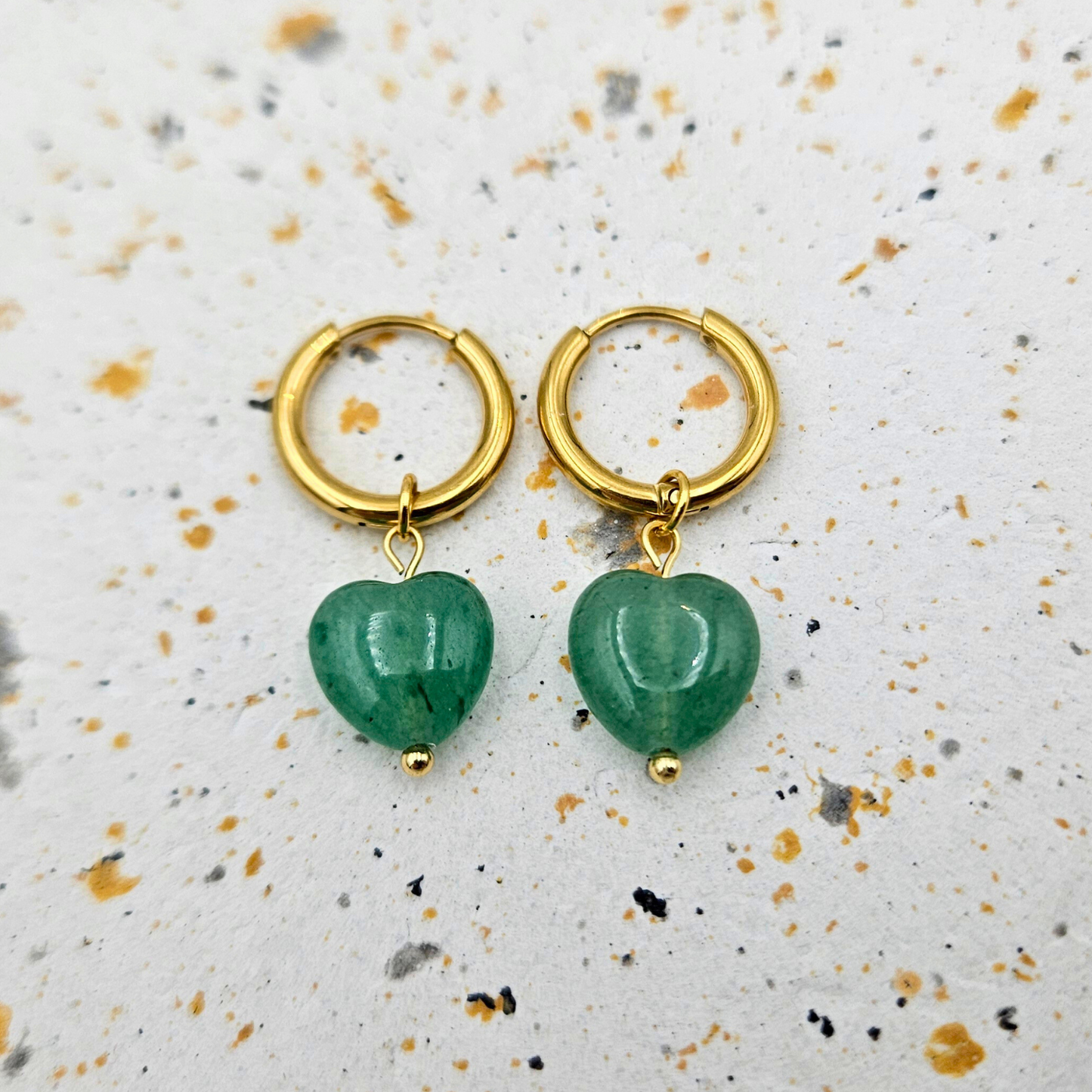 Oorbellen aventurijn goud