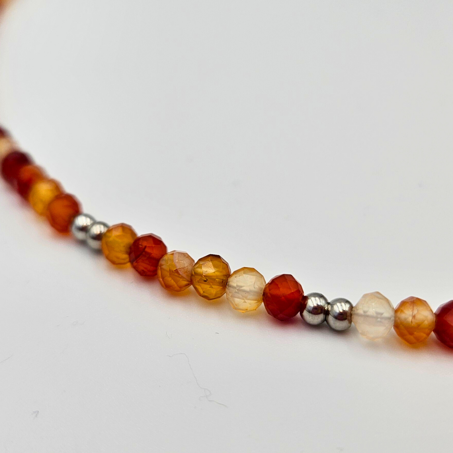 Ketting carneool zilver