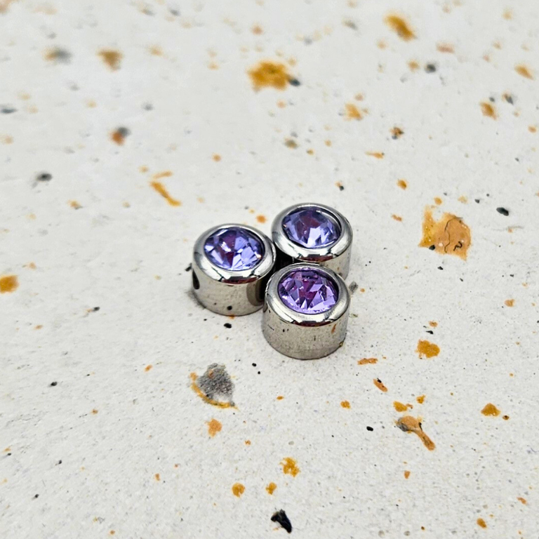 Extra geboortesteen bedel zilver