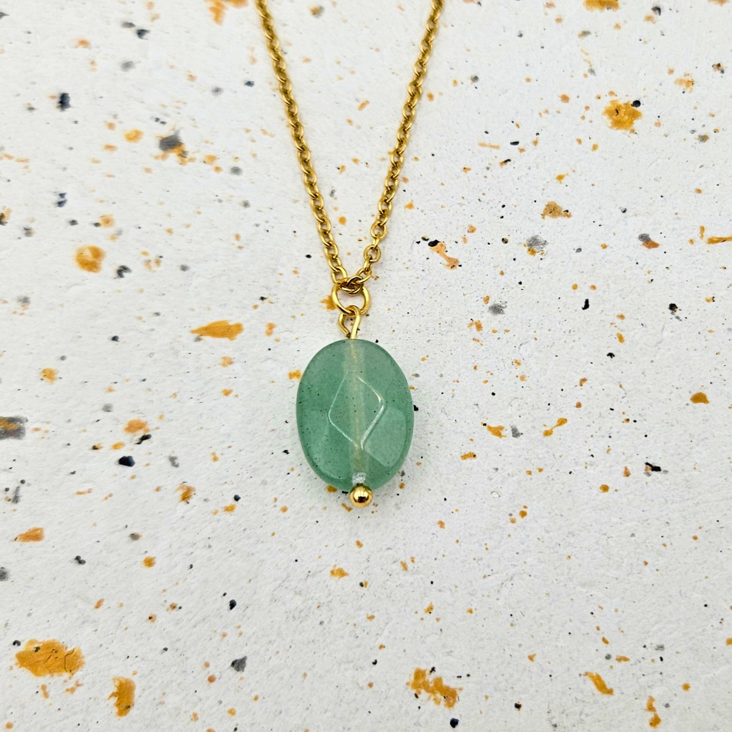 Ketting aventurijn goud