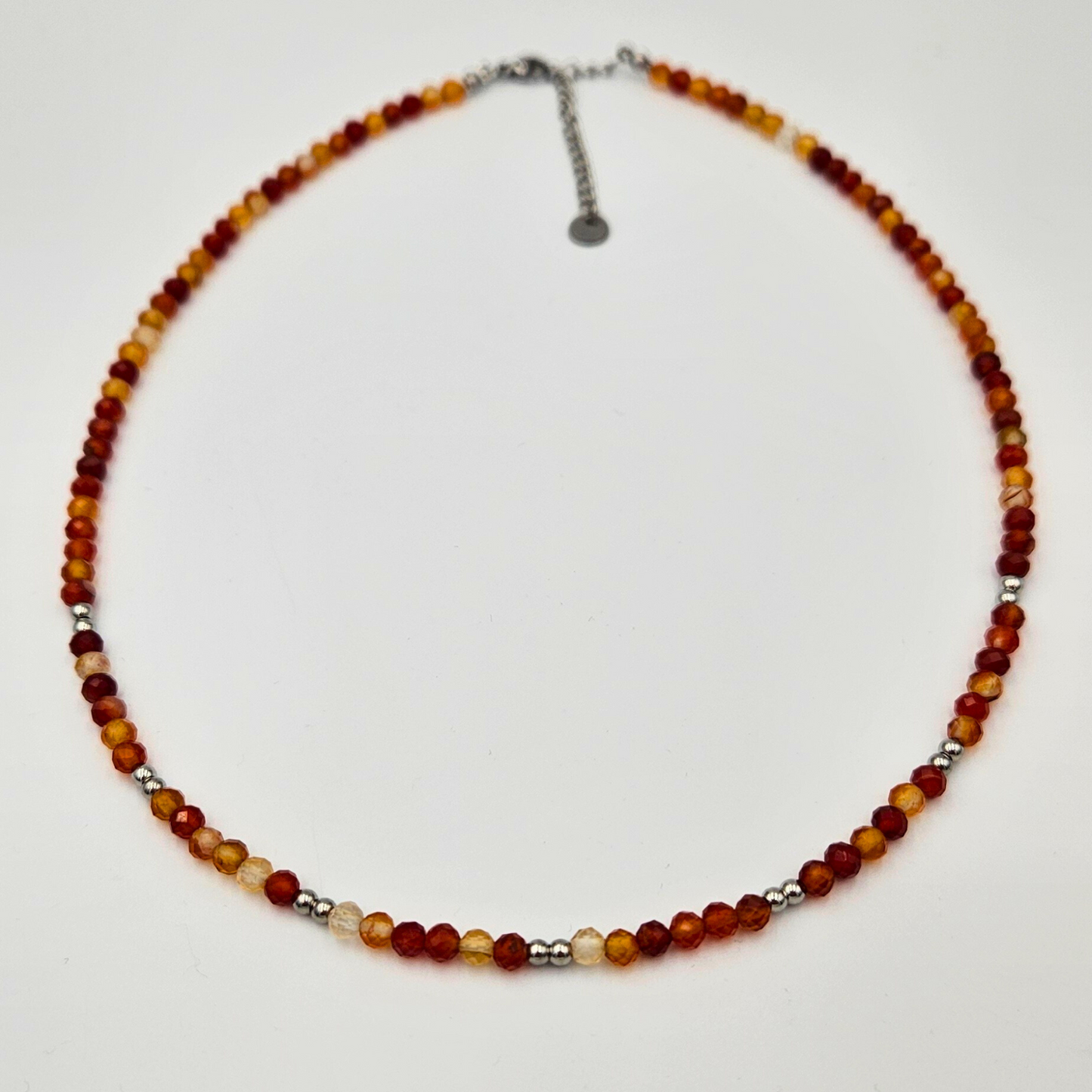 Ketting carneool zilver