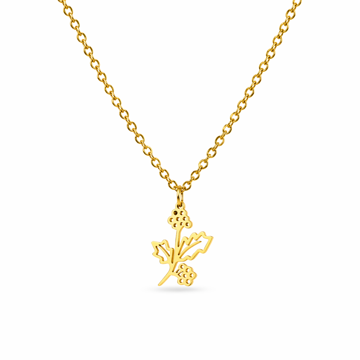 Ketting geboortebloem december goud