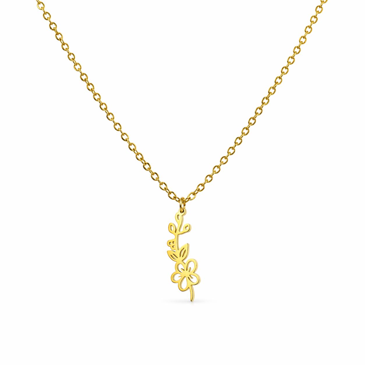 Necklace birth flower May gold