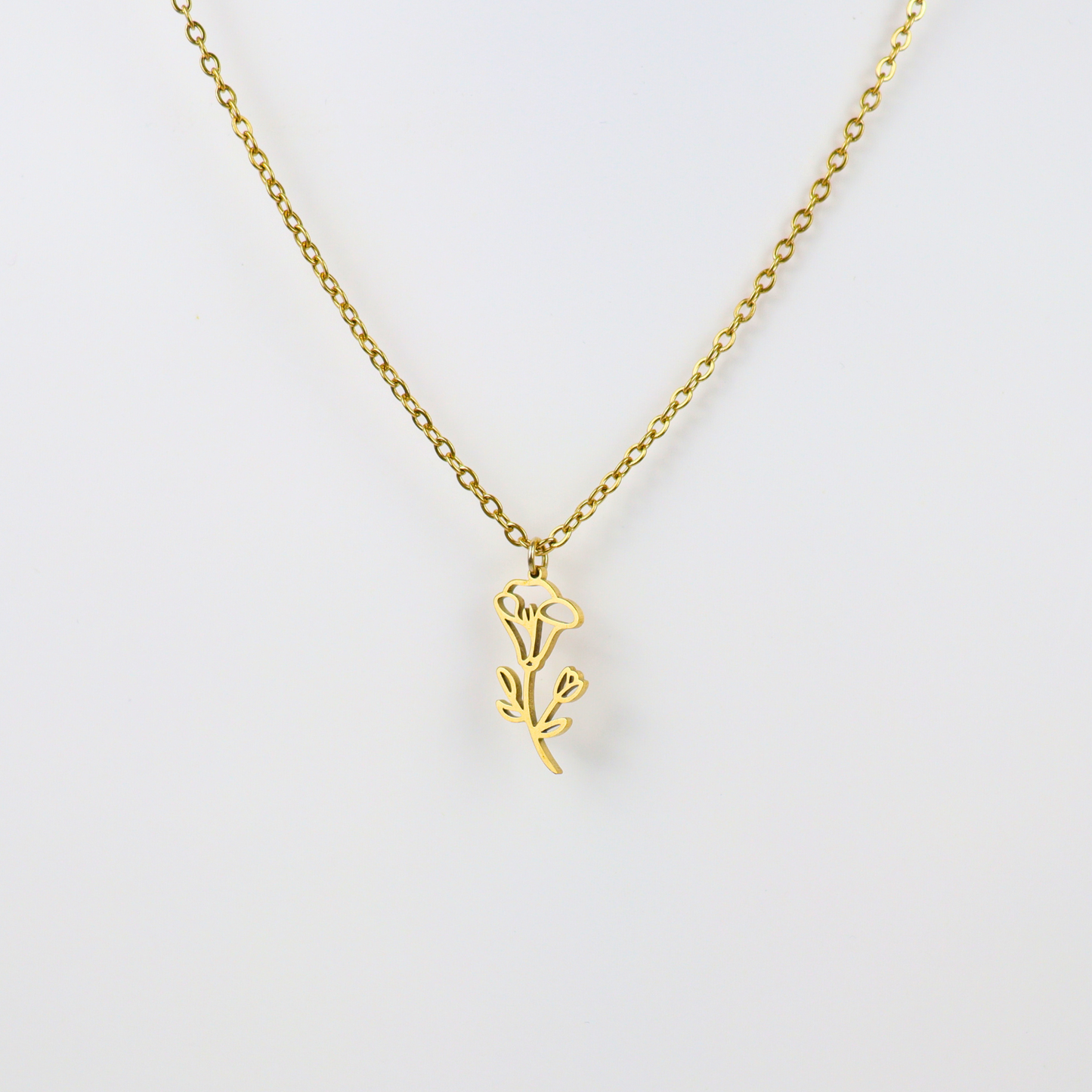 Ketting geboortebloem september goud