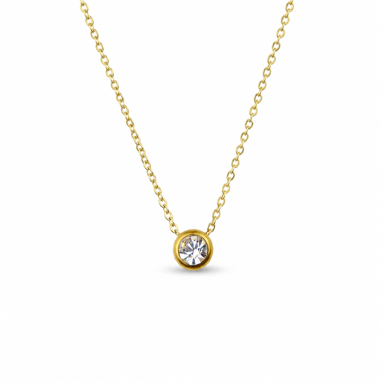Ketting geboortesteen april goud