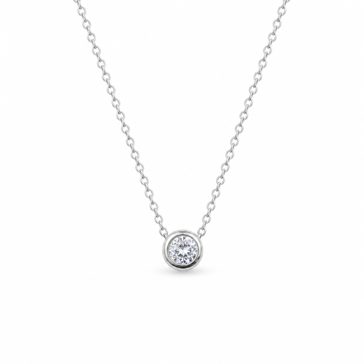 Ketting geboortesteen april zilver