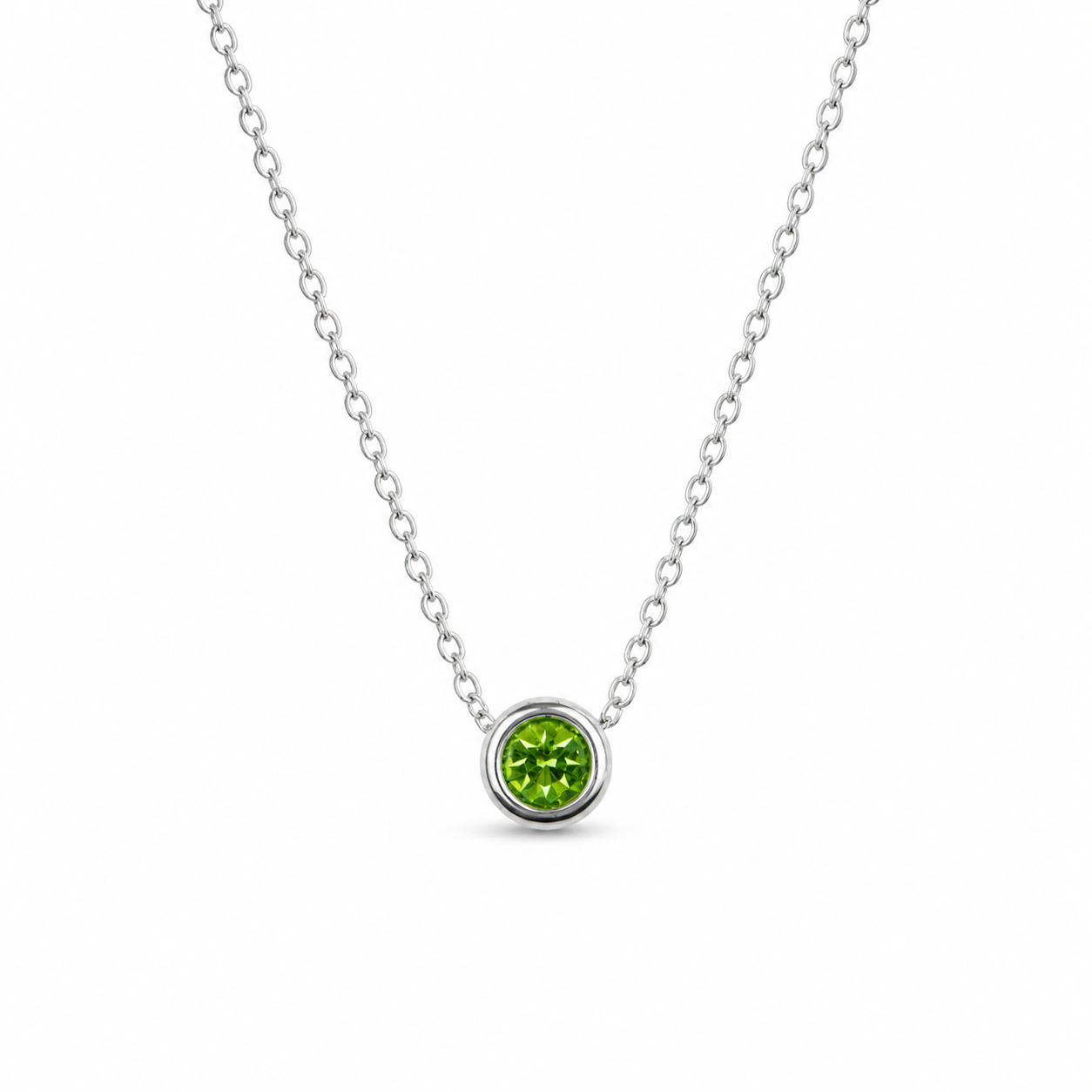 Ketting geboortesteen augustus zilver