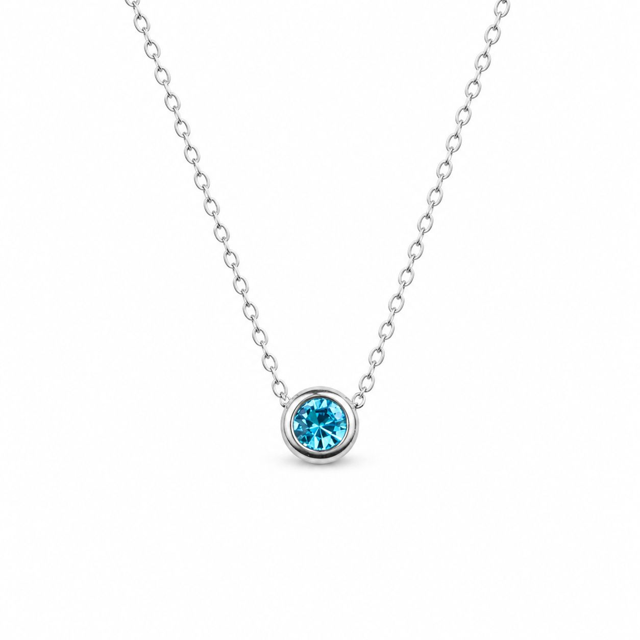 Ketting geboortesteen december zilver