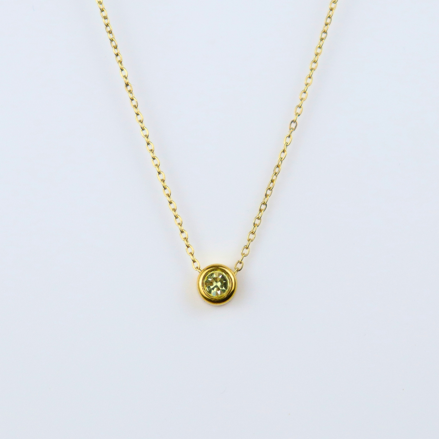 Ketting van goldplated stainless steel met geboortesteen van november: citrien