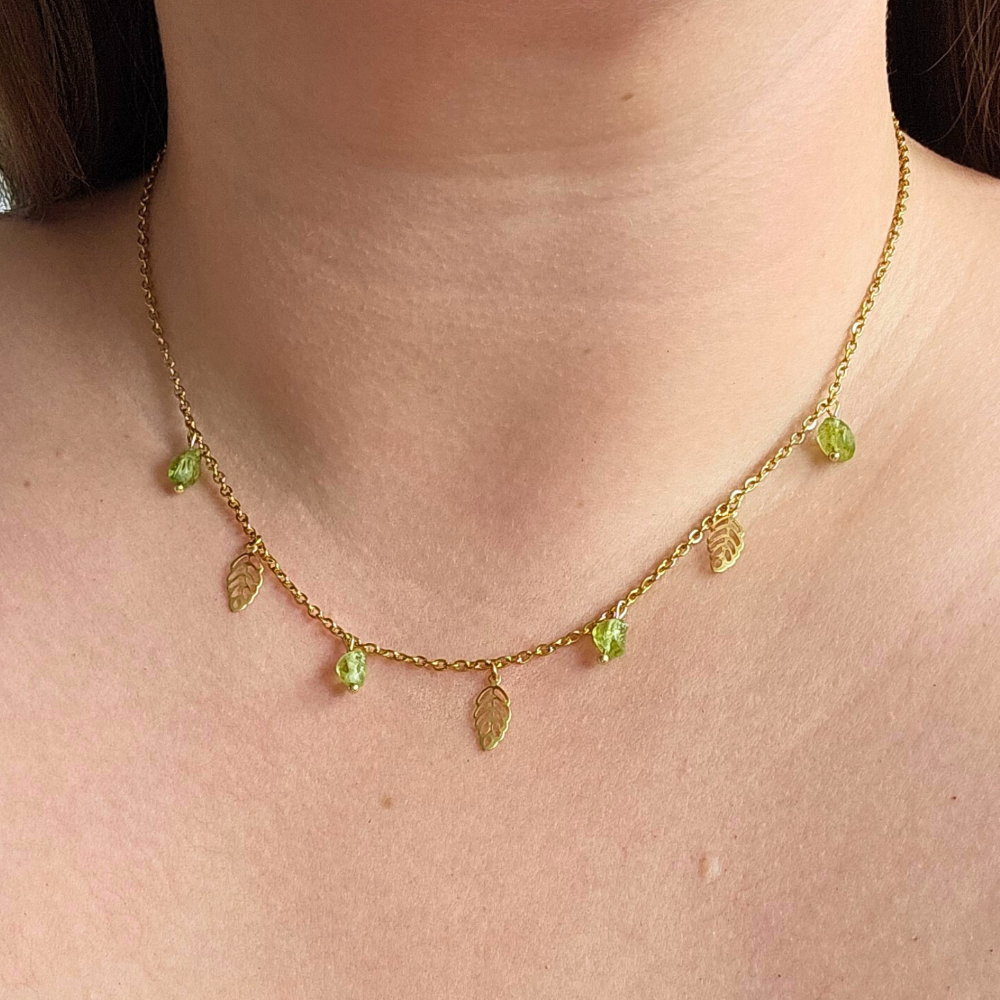 Ketting peridot goud