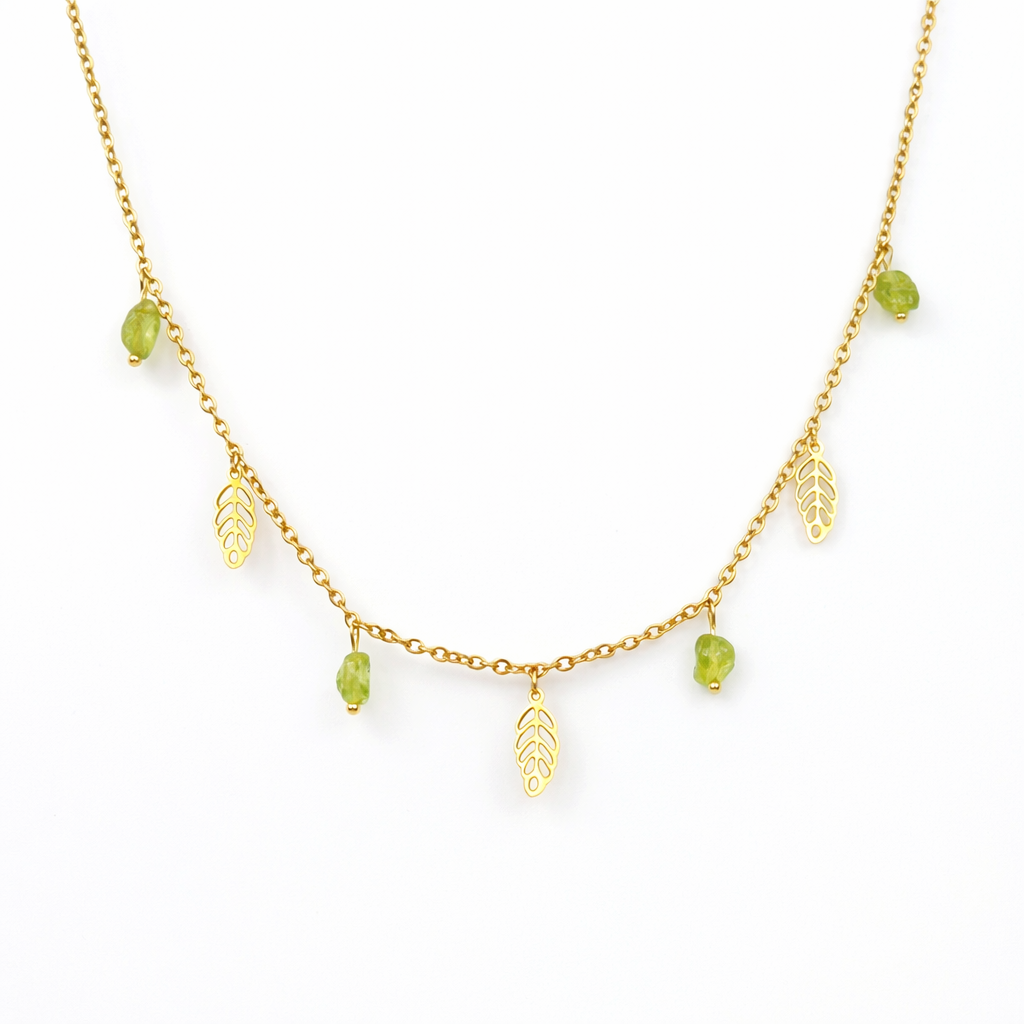 Peridot gold necklace