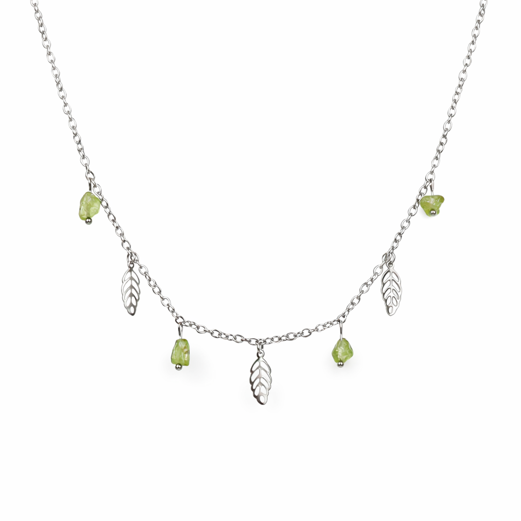 Peridot silver necklace