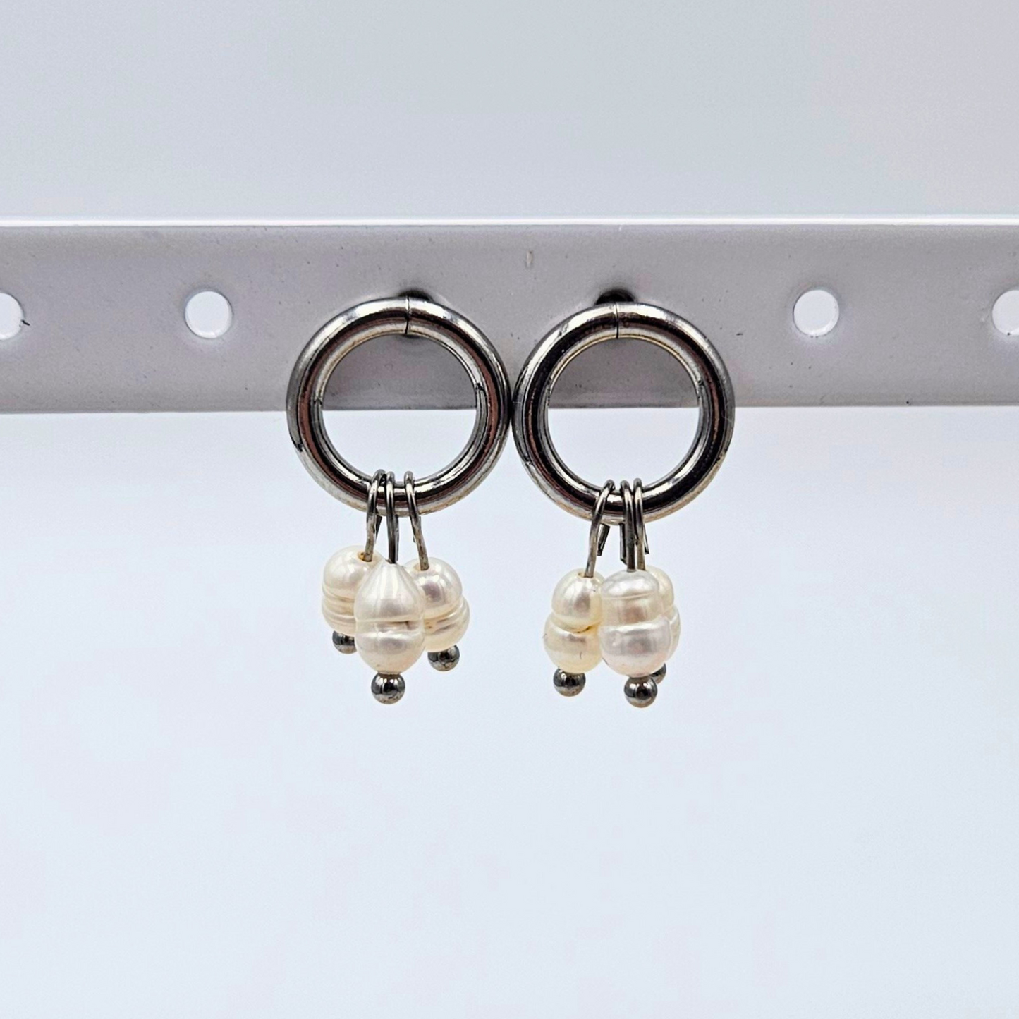 Oorbellen parel zilver