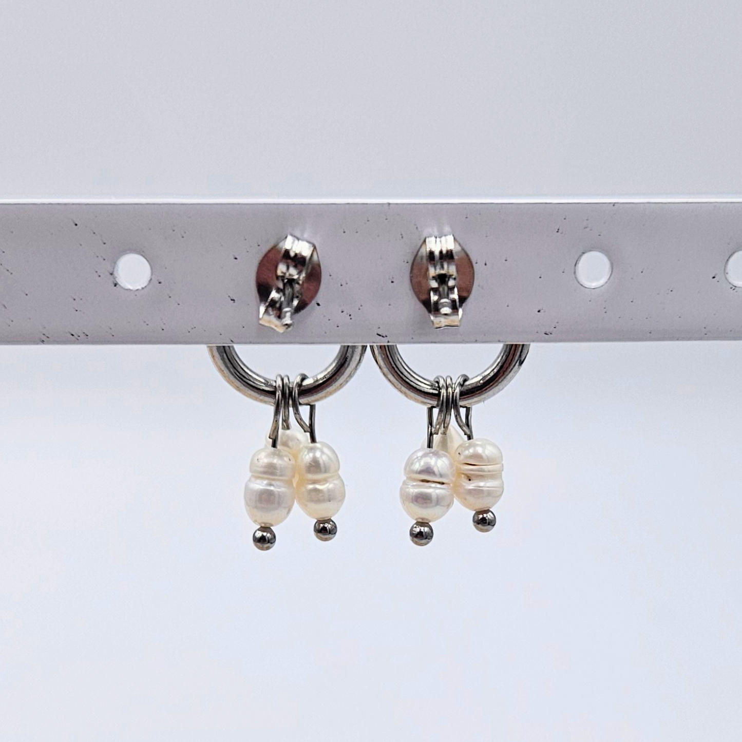 Oorbellen parel zilver