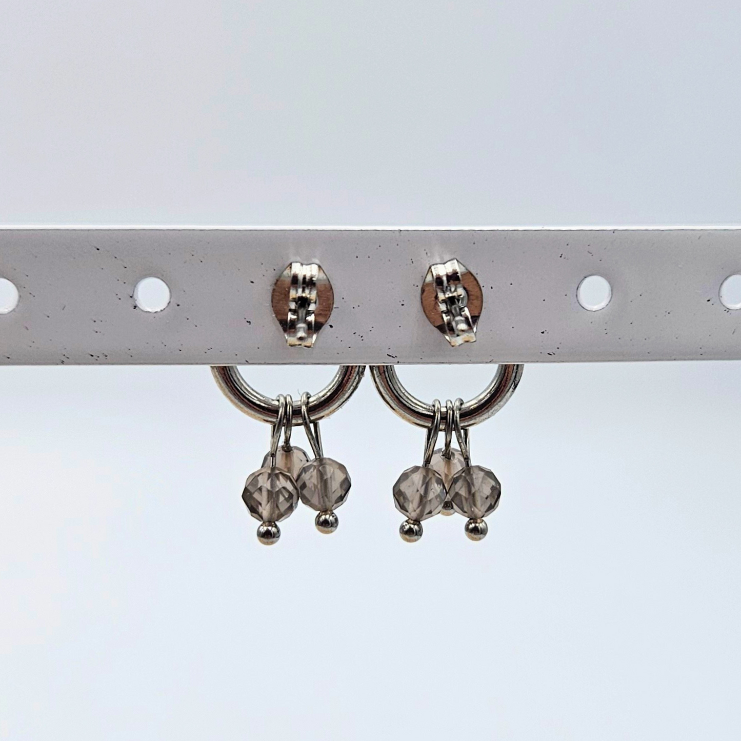 Oorbellen rookkwarts zilver