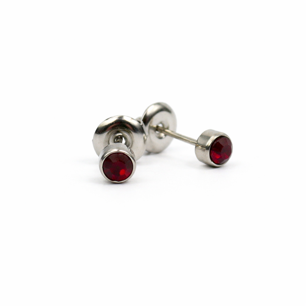 June Birthstone Earrings Silver
