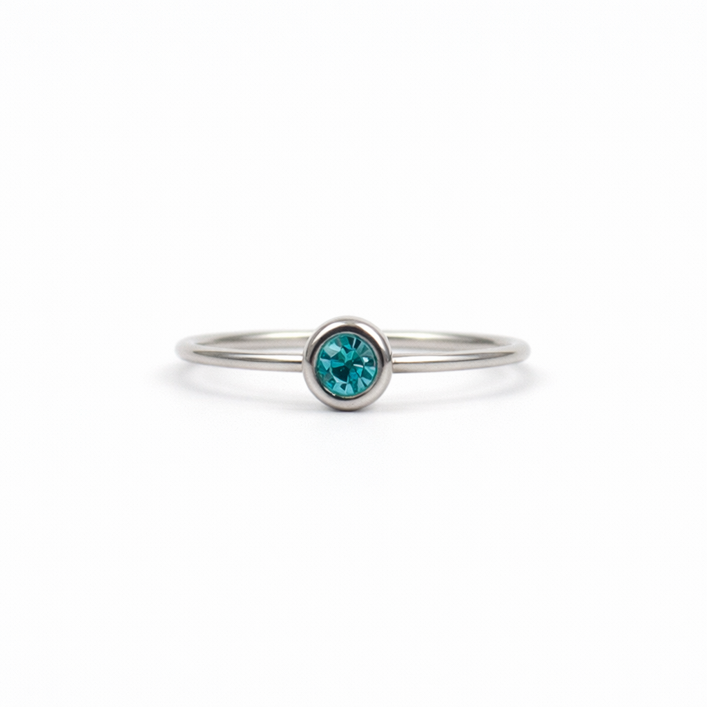 Geboortesteen ring zilver