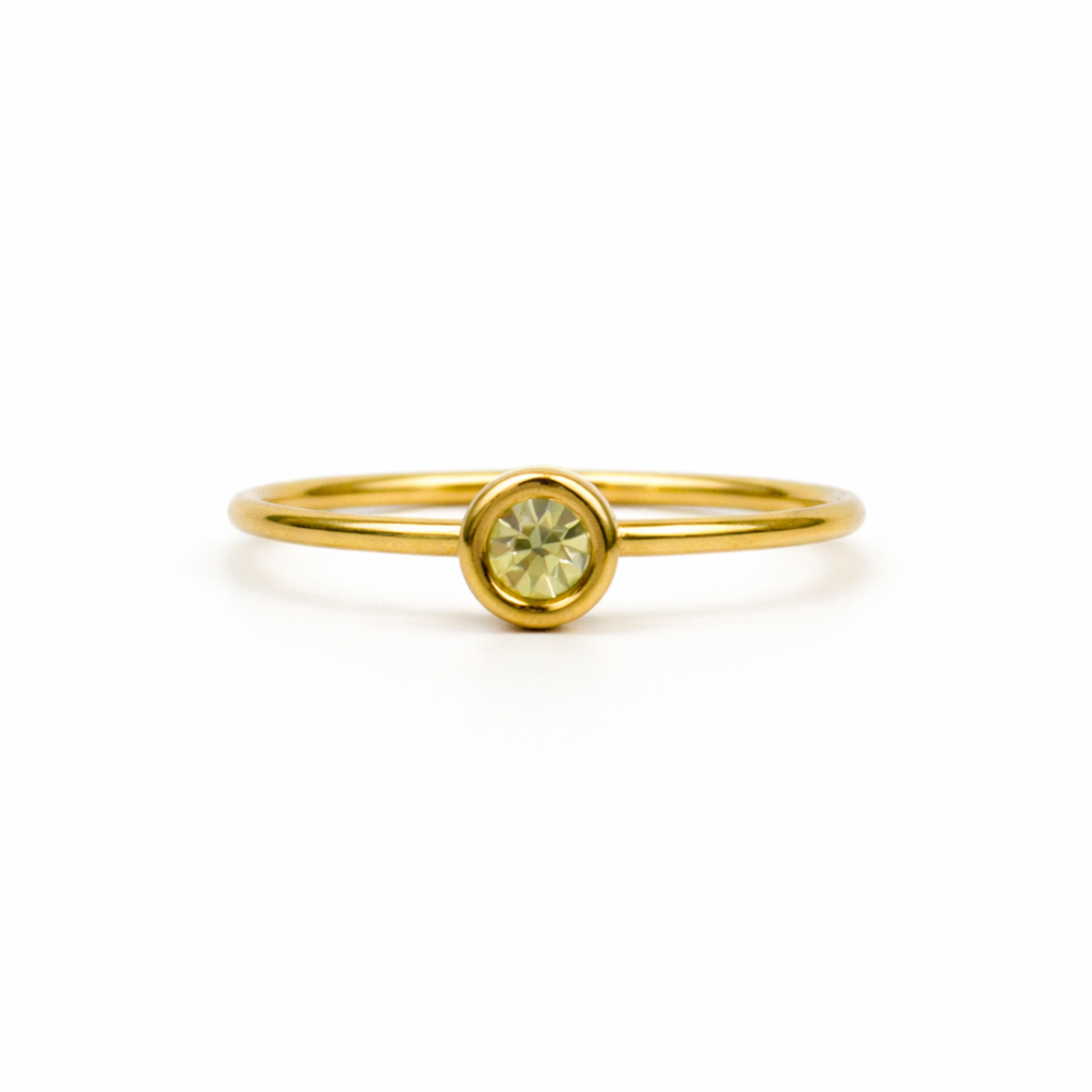 Geboortesteen ring goud