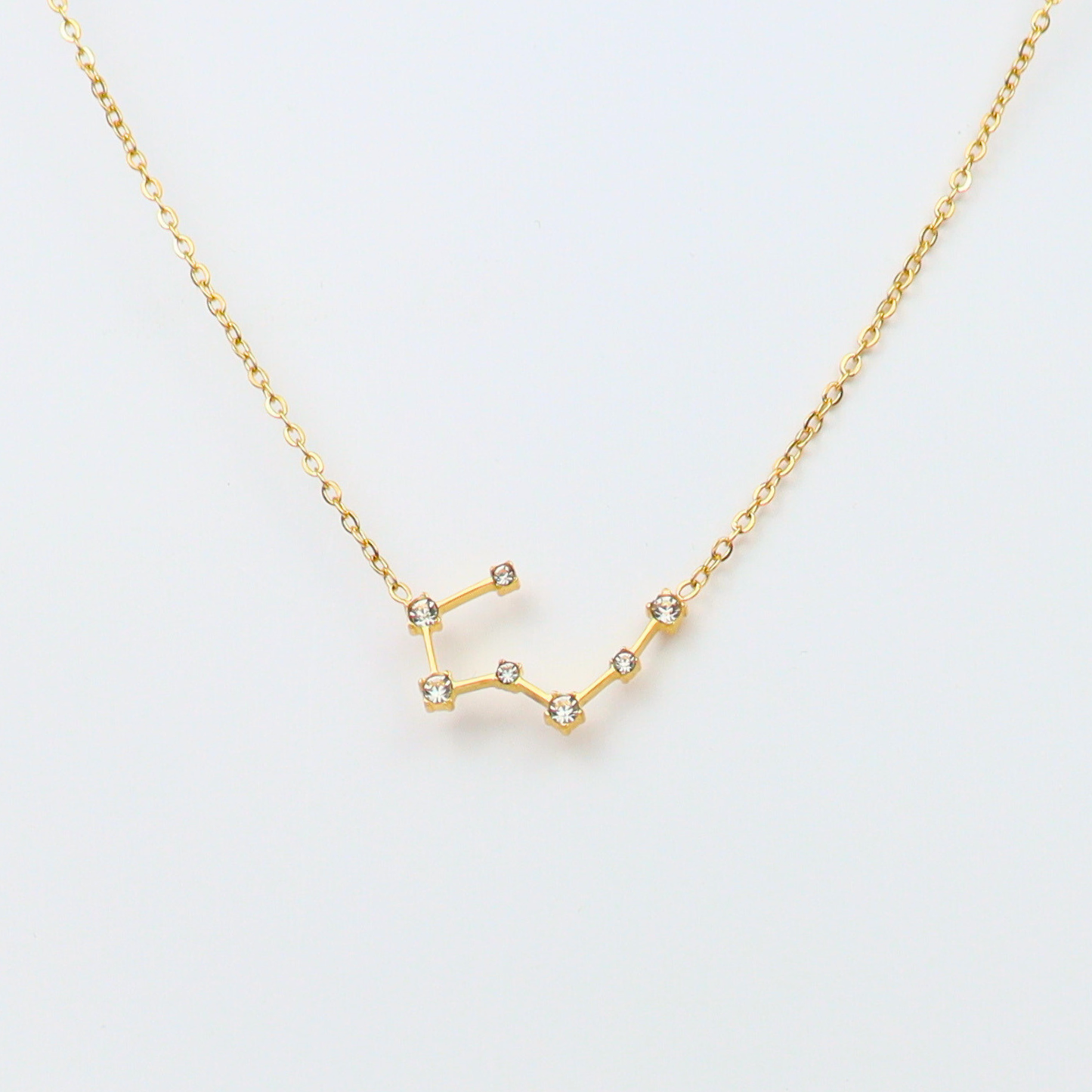 Ketting van goldplated stainless steel met sterrenbeeld kreeft