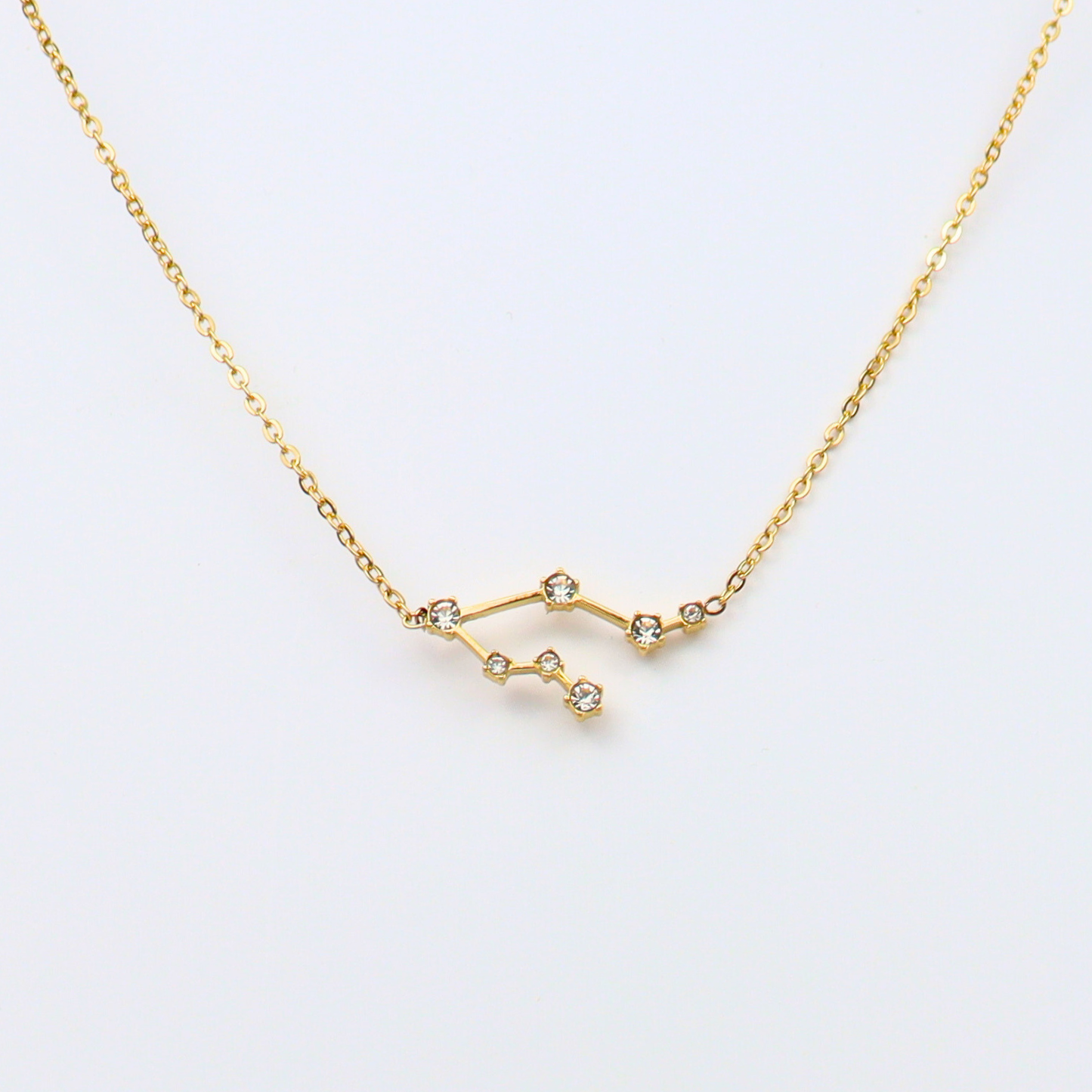 Ketting van goldplated stainless steel met sterrenbeeld tweelingen
