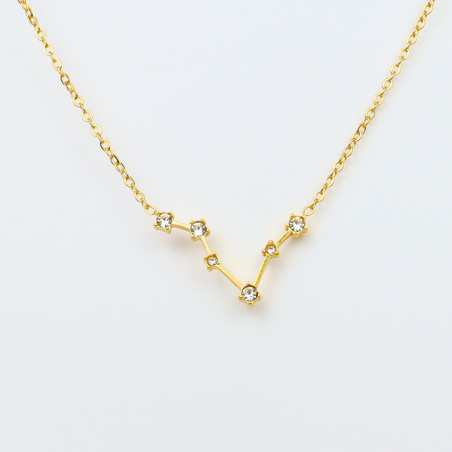 Ketting van goldplated stainless steel met sterrenbeeld vissen