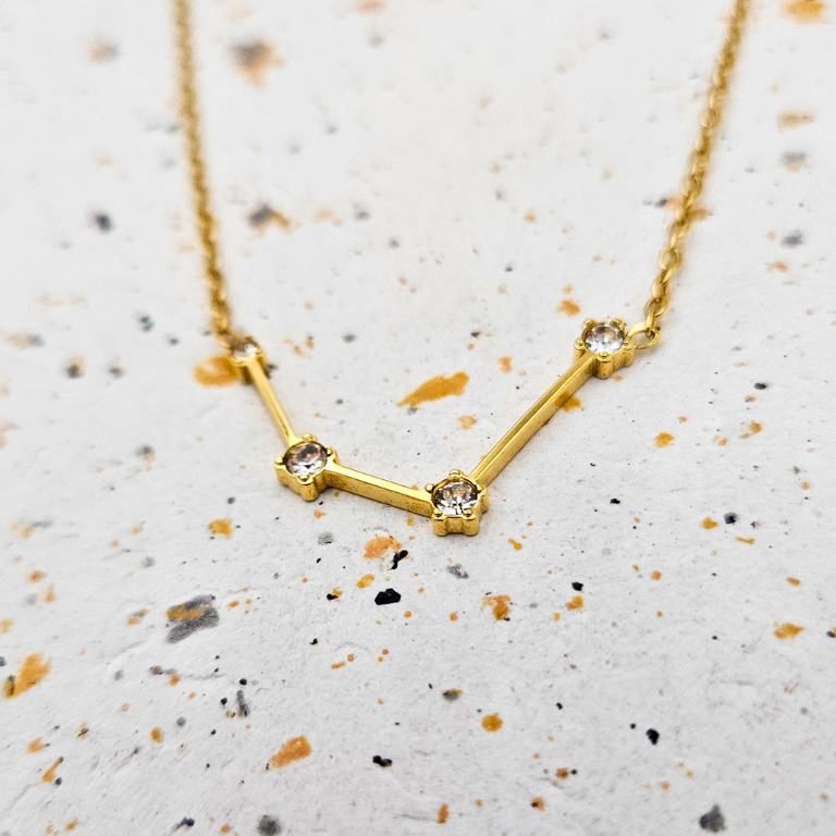 Ketting van goldplated stainless steel met sterrenbeeld waterman