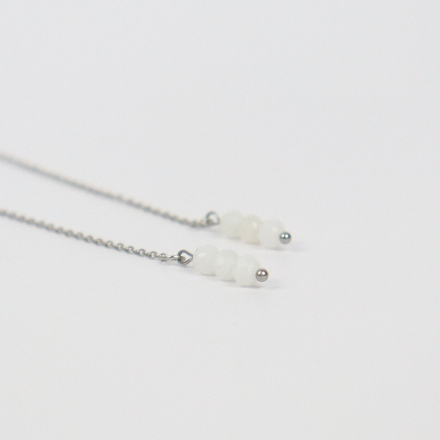 Ohrhänger mit Mondstein-Silber