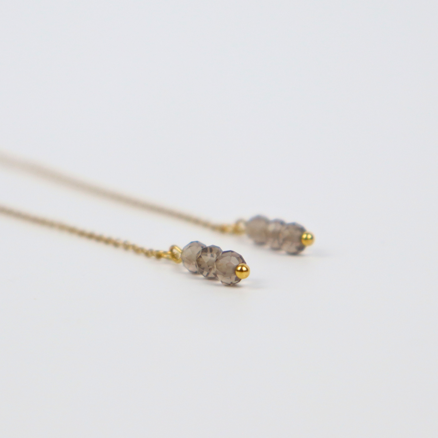 Ohrhänger aus Rauchquarz und Gold