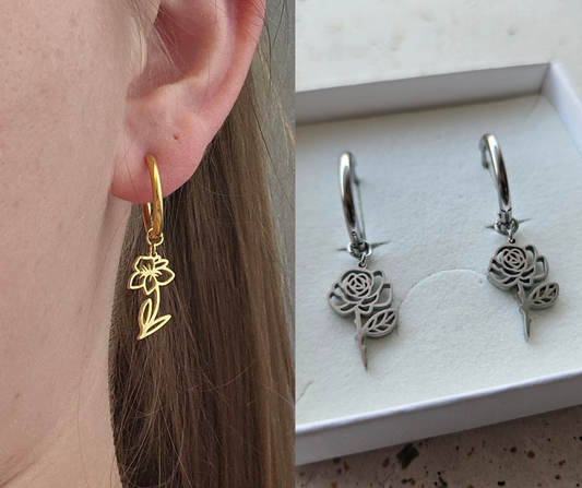 Nieuw: geboortebloem oorbellen (+ winactie!)
