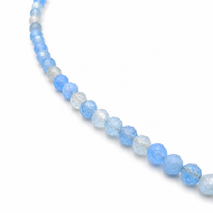 Gold aquamarine necklace