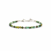 Armband gemaakt van stainless steel met facetgeslepen afrikaanse turkoois