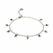 Armband gemaakt van stainless steel met facetgeslepen afrikaanse turkoois edelsteentjes