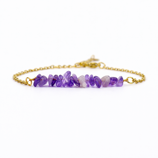 Bracelet amethyst gold